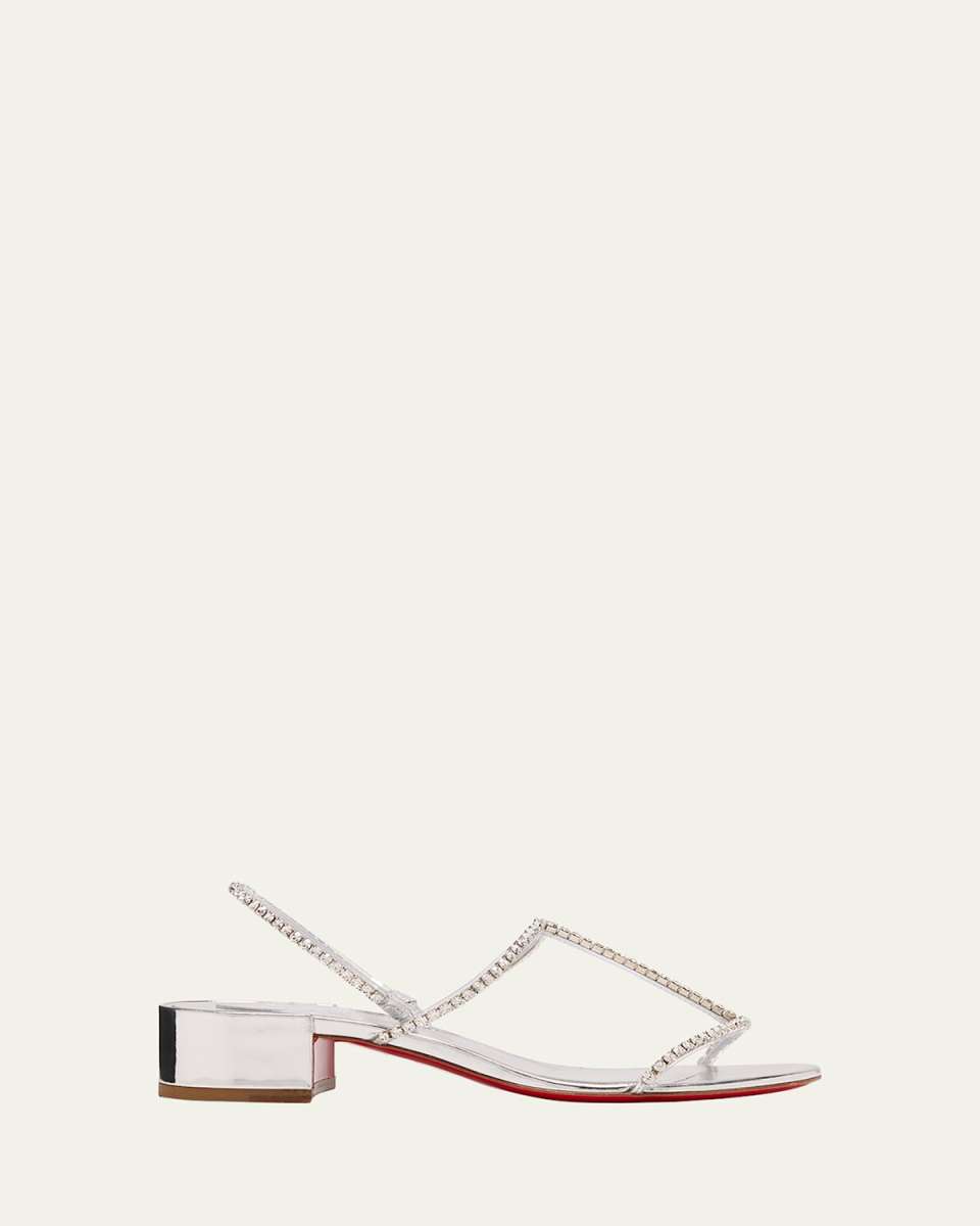 Simple Queenie Crystal T-Strap Red Sole Sandals