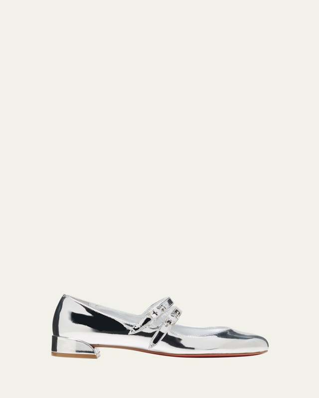 Sweet Jane Mirror Red Sole Ballerina Flats