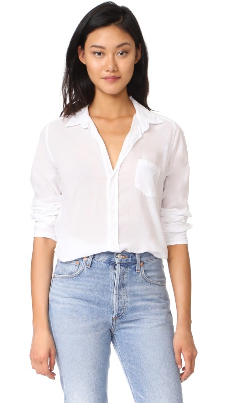 Frank & Eileen Barry Button Downhirt White Voile
