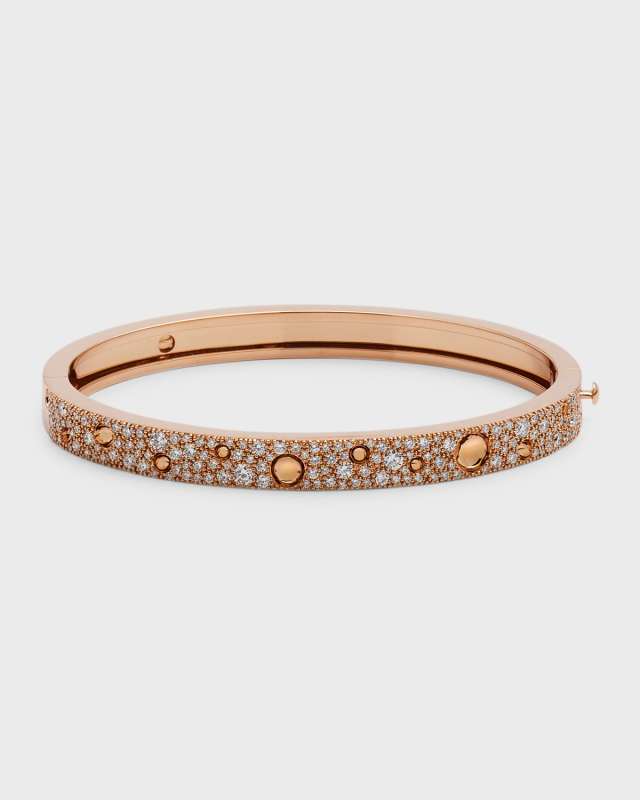 Pois Moi Luna 18k Rose Gold Diamond Bangle Bracelet