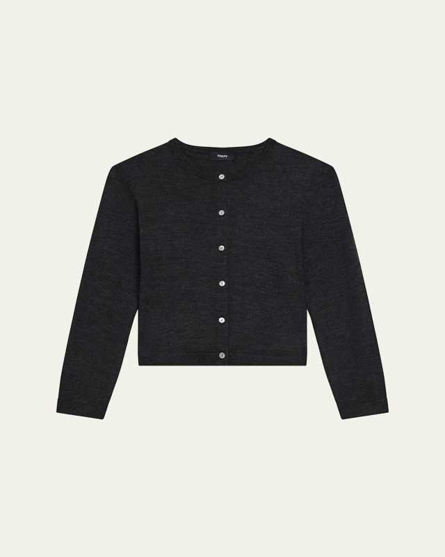 Regal Merino Wool Cropped Cardigan