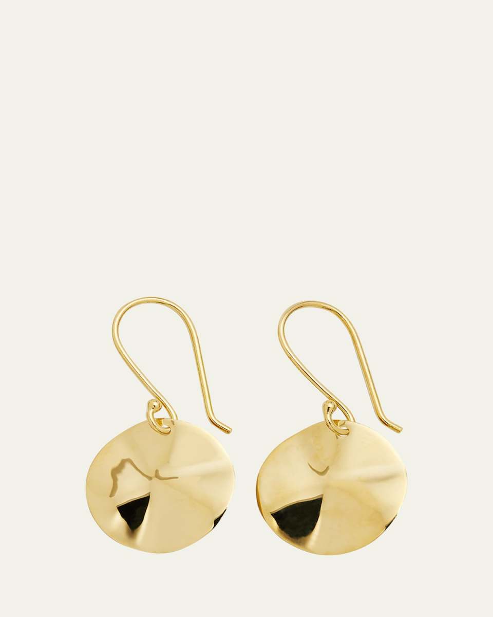 Mini Wavy Disc Earrings in 18K Gold