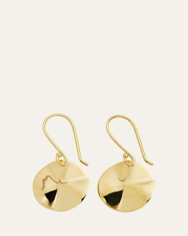 Mini Wavy Disc Earrings in 18K Gold