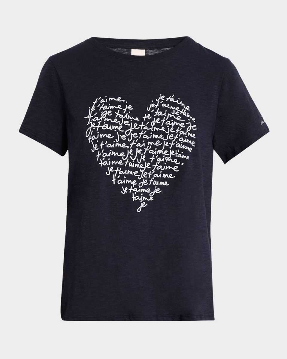 Je T'aime Heart Word Cloud Short-Sleeve T-Shirt