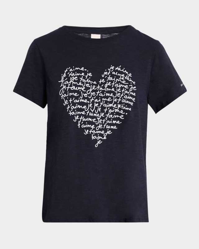 Je T'aime Heart Word Cloud Short-Sleeve T-Shirt
