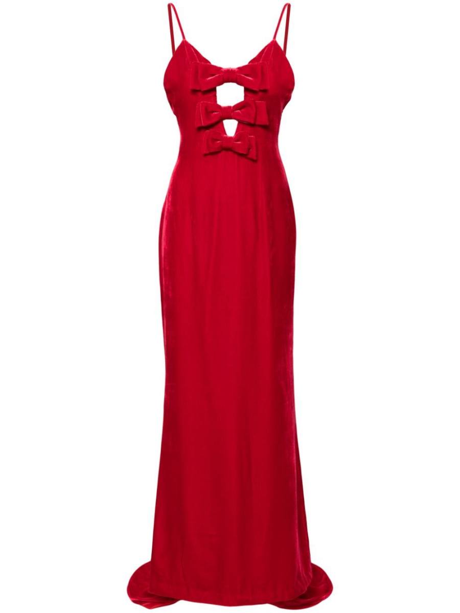 bow velvet gown