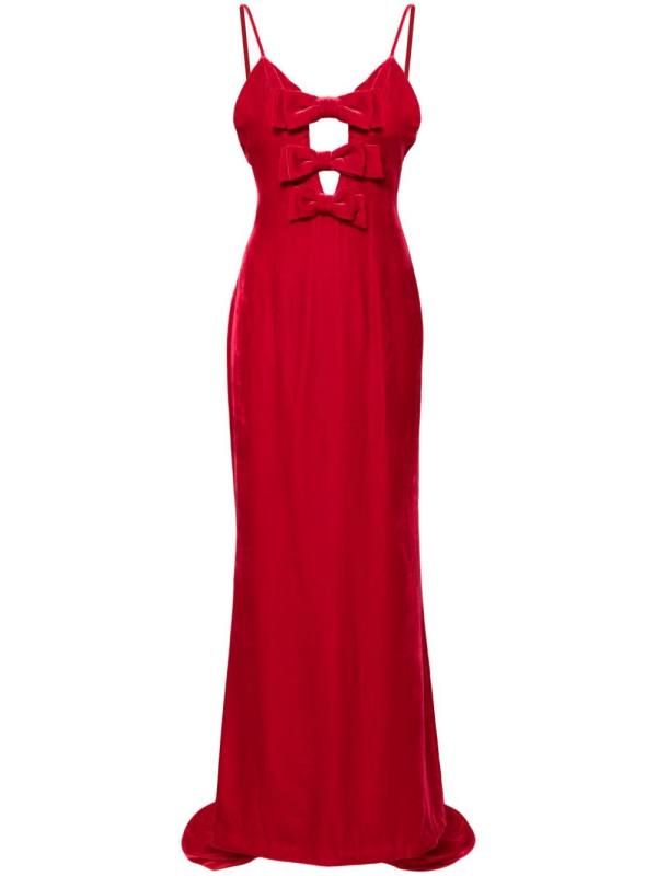 bow velvet gown