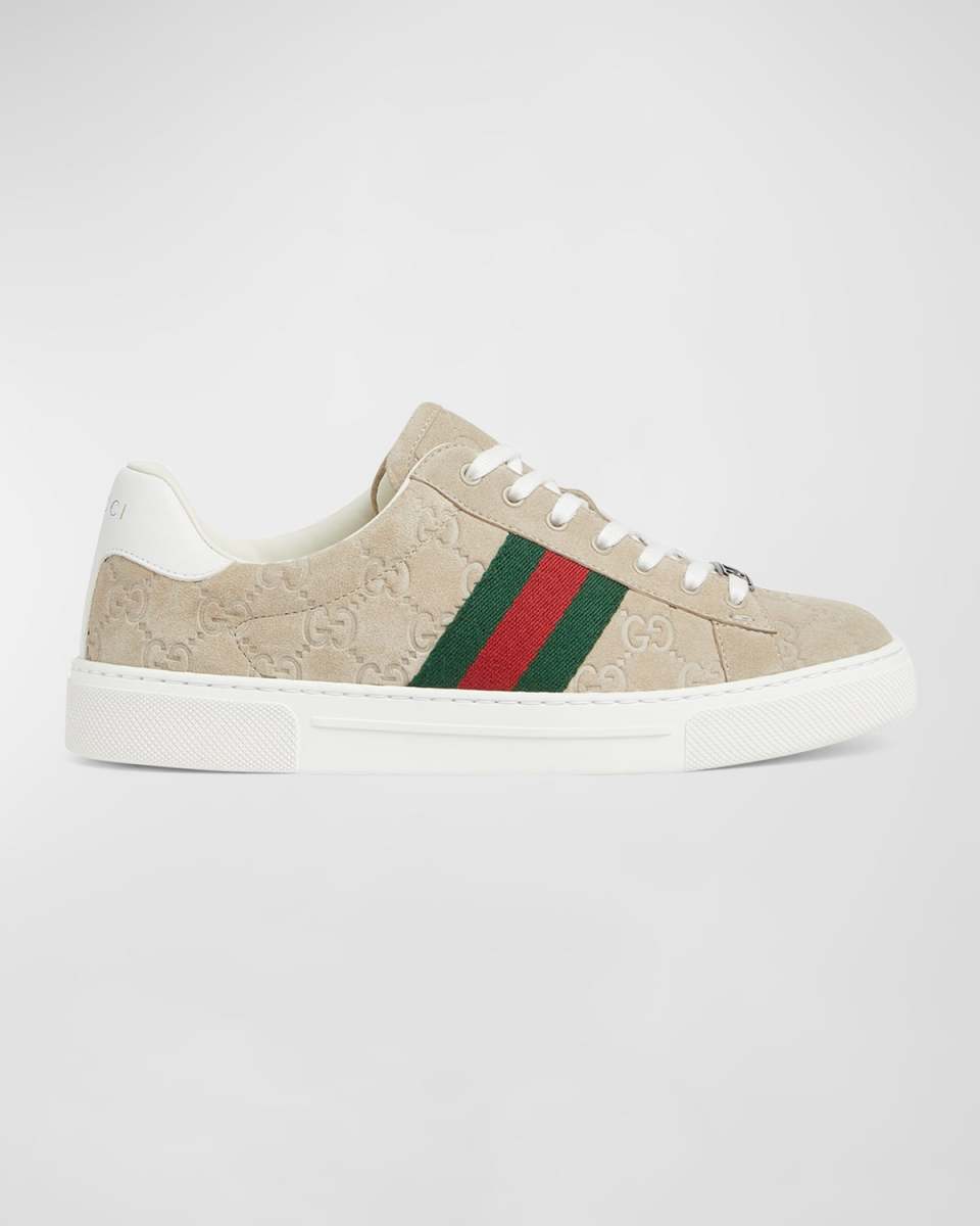 Ace Web GG Suede Low-Top Sneakers