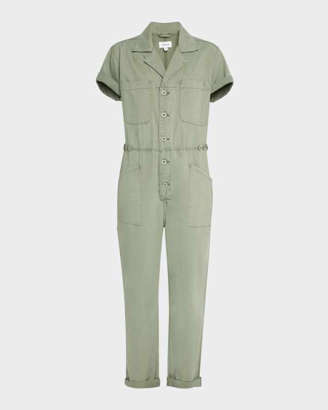 Grover Button-Front Utility Jumpsuit