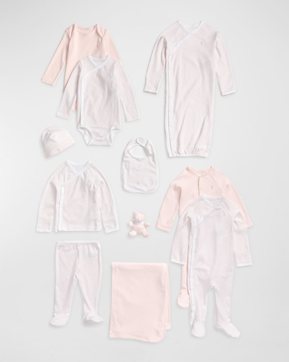 Girl's 11-Piece Organic Cotton Essential Gift Box Set, Size Newbor