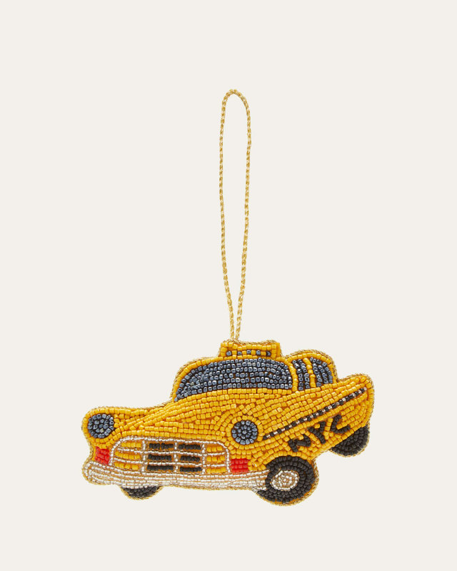 NYC Taxi Beaded Christmas Ornament