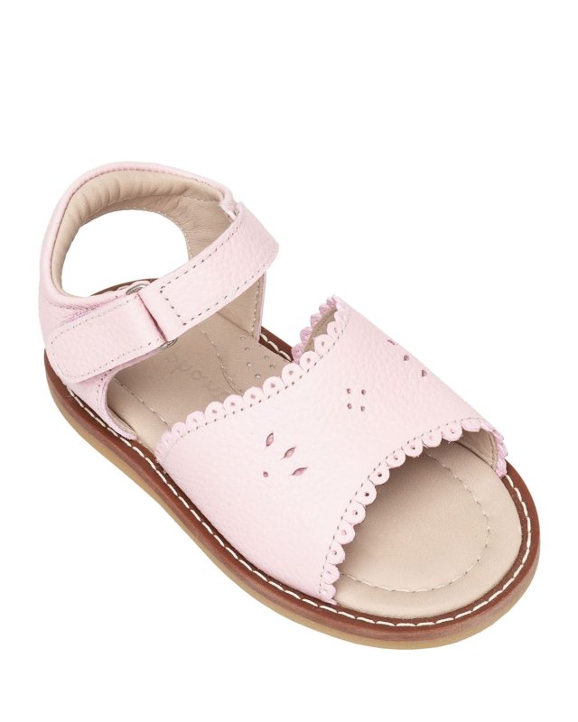 Girls' Classic Leather Scalloped Sandal, Toddler/Kids