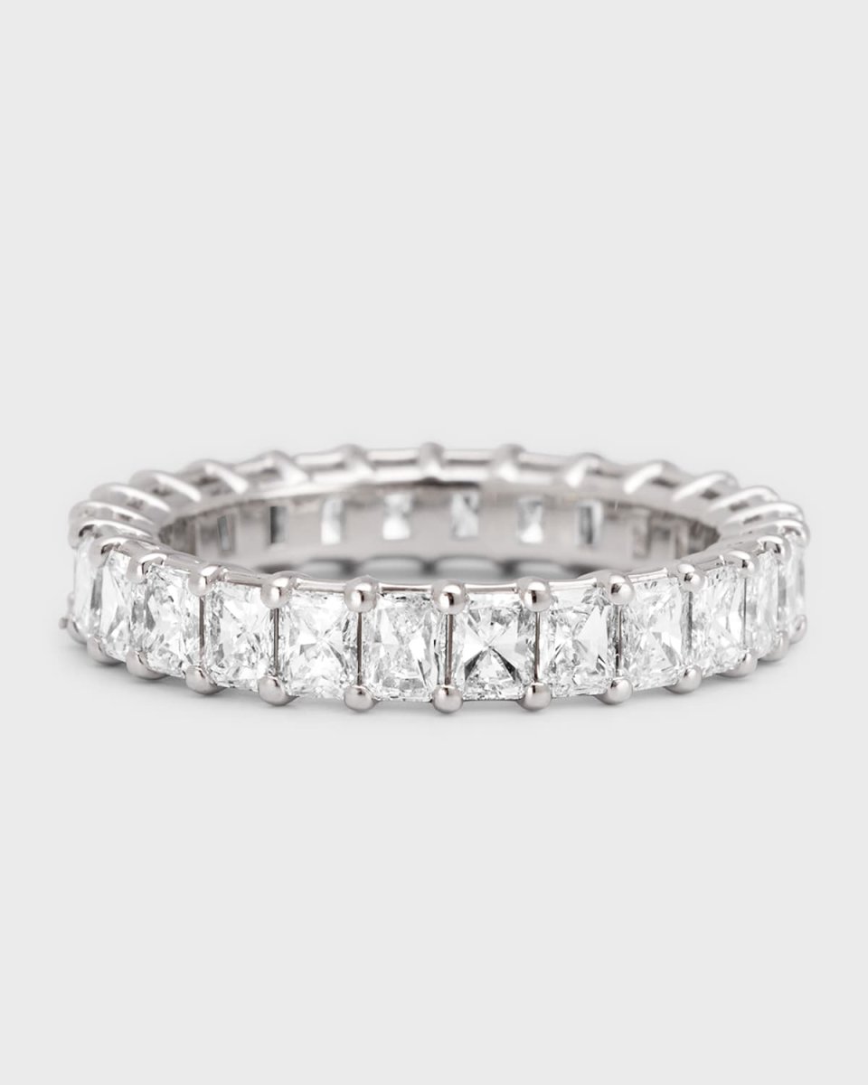 Platinum Small Radiant FG/VS Diamond Eternity Band, Size 6.75, 3.38tcw