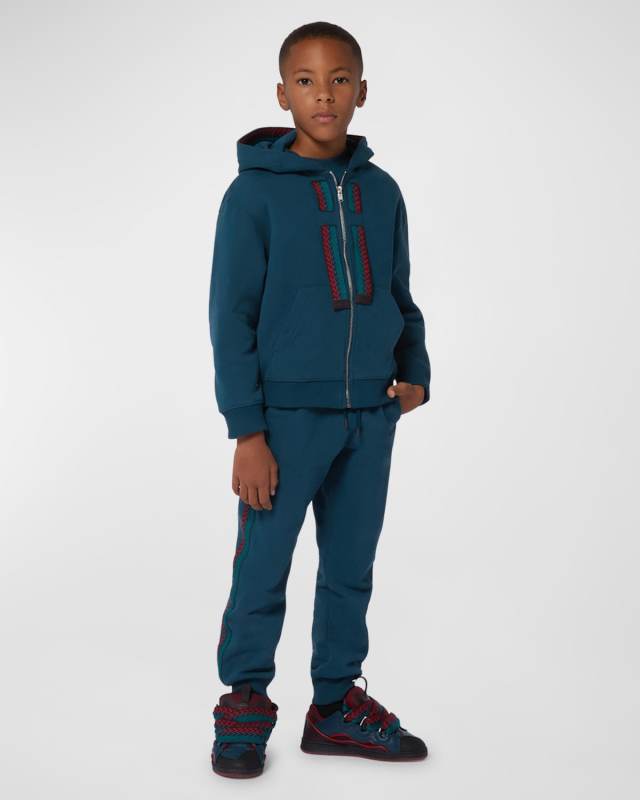 Boy's Curbisme Logo Embroidered Hoodie, Size 8-14