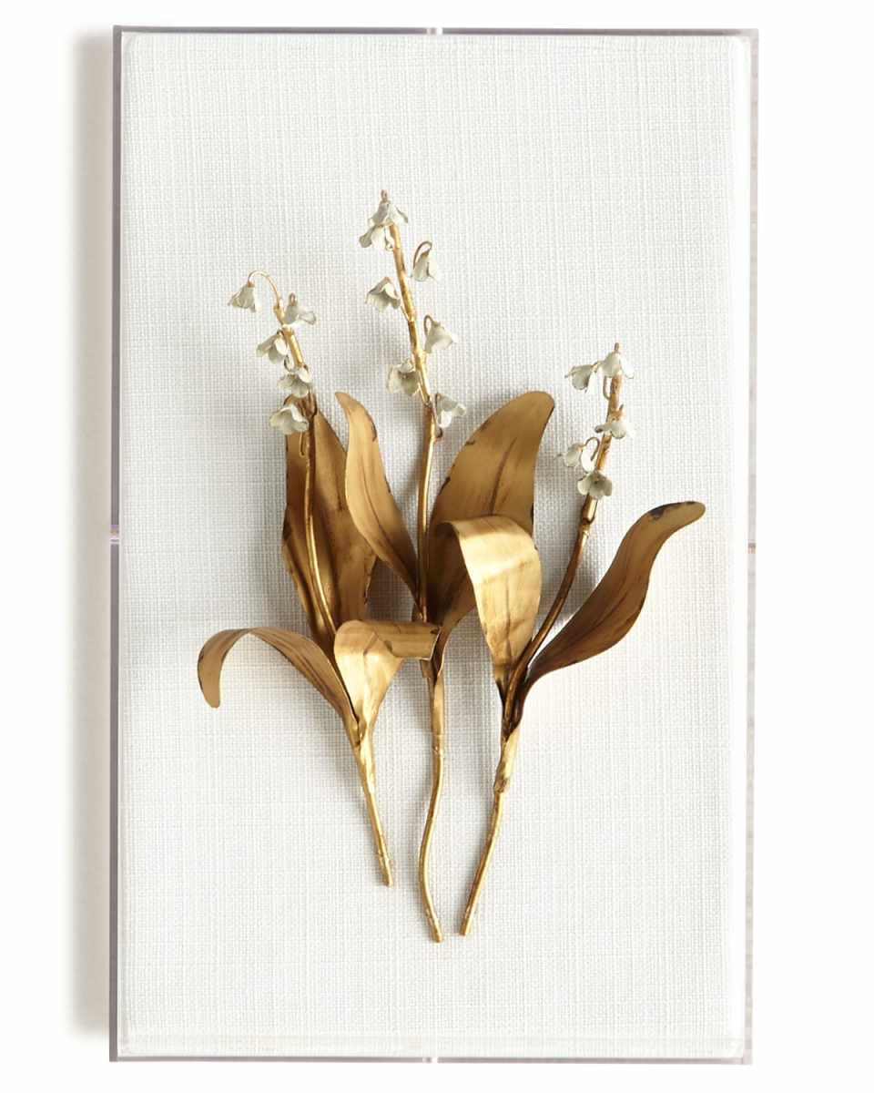 Original Gilded Lily of the Valley on Linen
