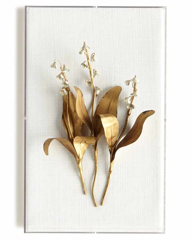 Original Gilded Lily of the Valley on Linen