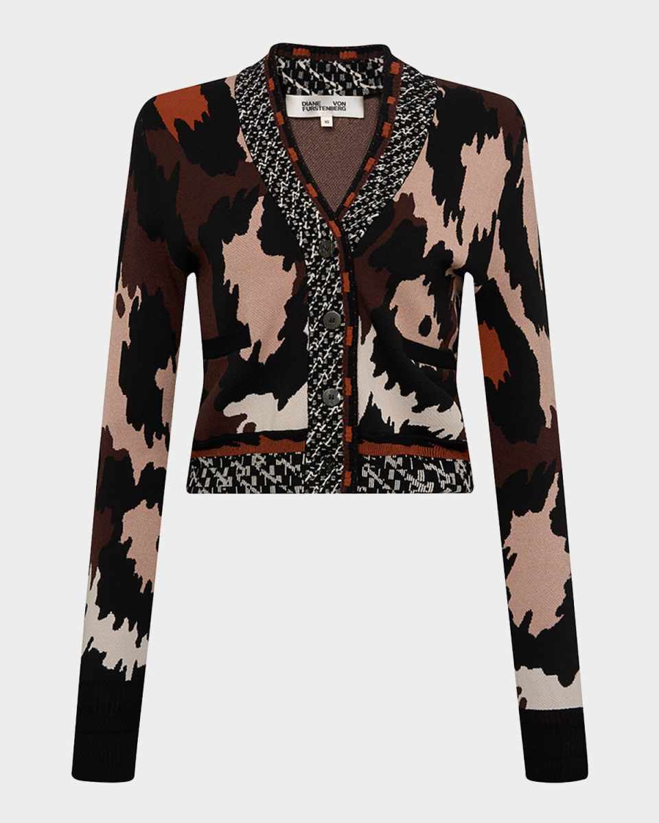 Midge Button-Down Jacquard Knit Cardigan