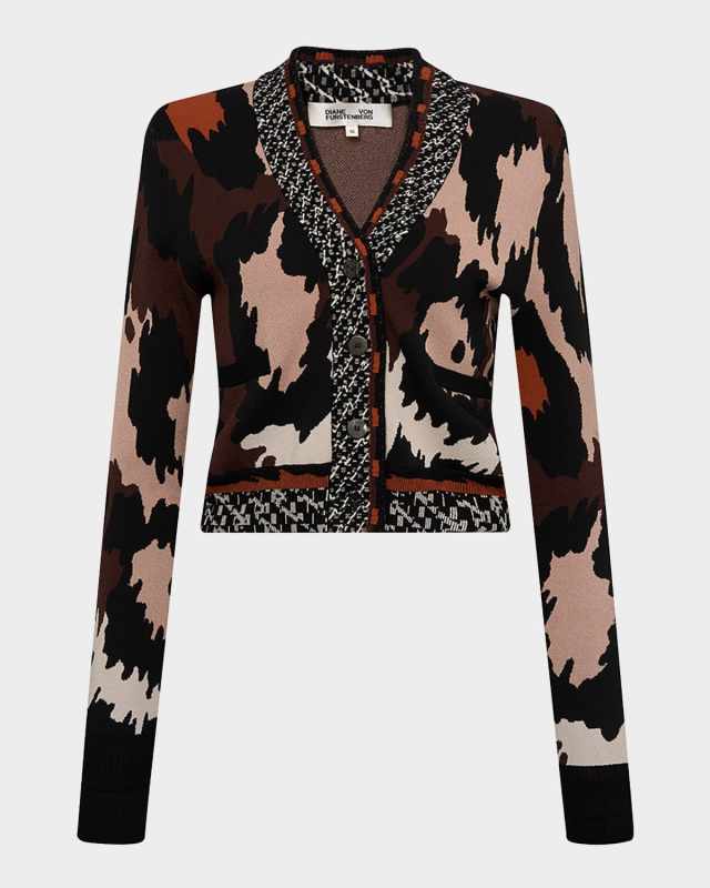 Midge Button-Down Jacquard Knit Cardigan