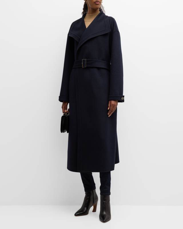 Belted Virgin Wool Wrap Coat