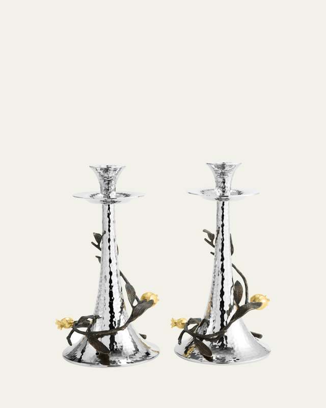 Pomegranate Candleholders, Set of Two