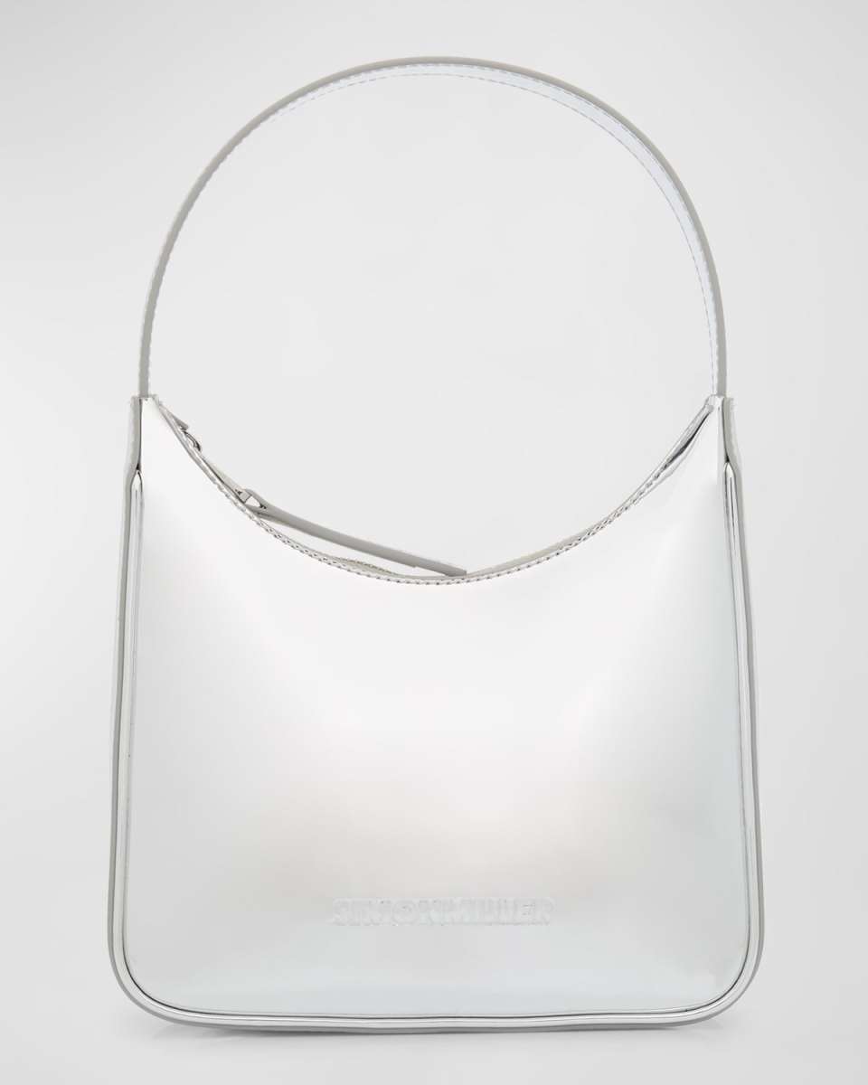 Snap Metallic Faux Leather Shoulder Bag