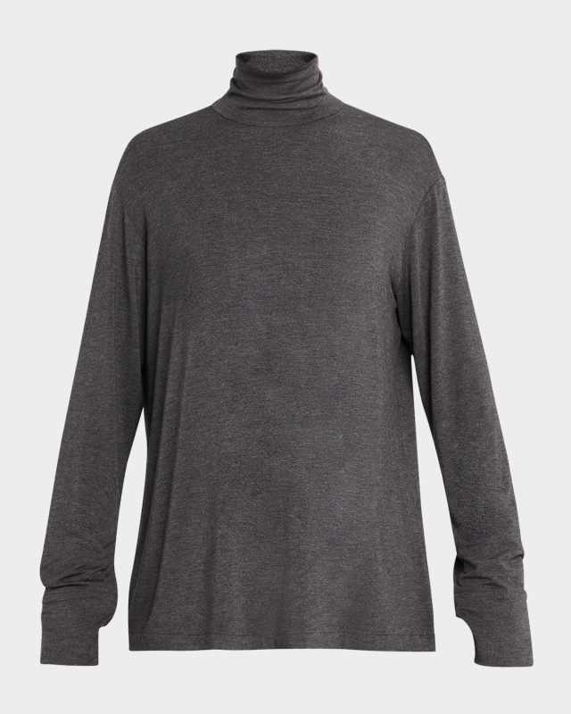 Long-Sleeve Turtleneck Easy Fit Top