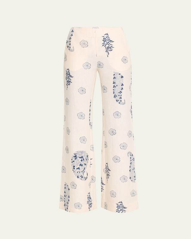 Charlie Porcelain Linen Pants