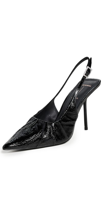 Black Suede Studio Piazza Slingbacks Black