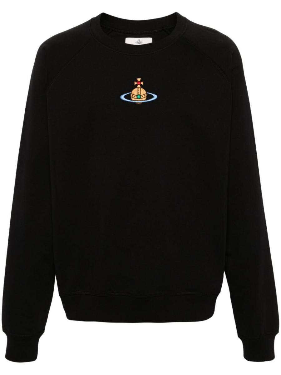 Orb-embroidered cotton sweatshirt