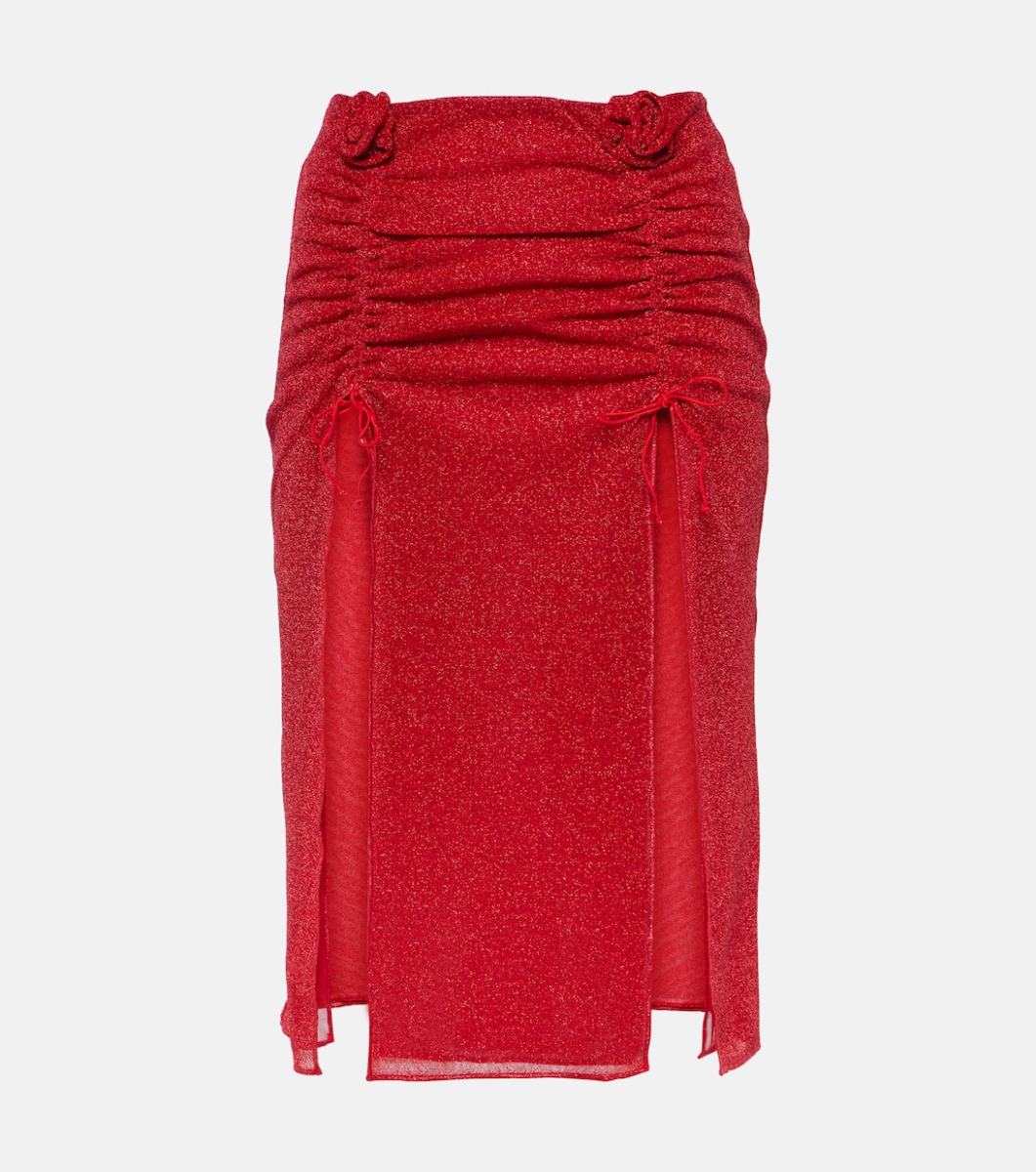 Oseree Lumière Rose midi skirt