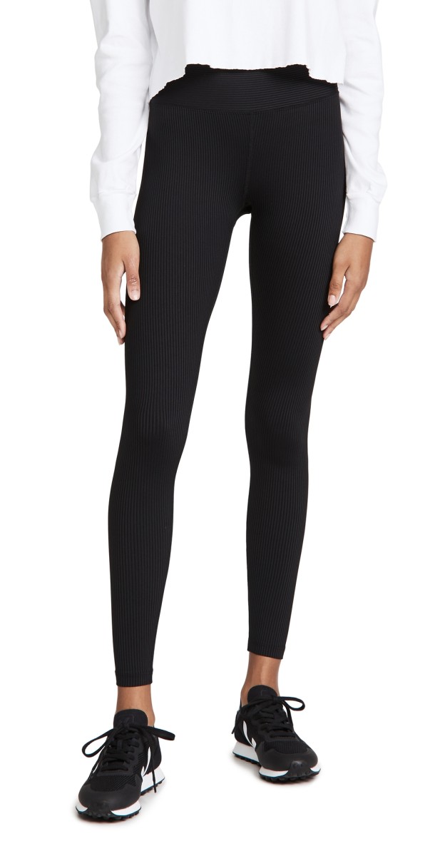 Year of Ours High High Ribbed Leggings Black