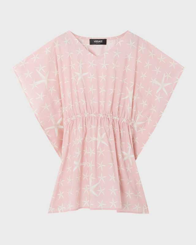 Girl's Starfish-Print Kaftan Coverup, Size