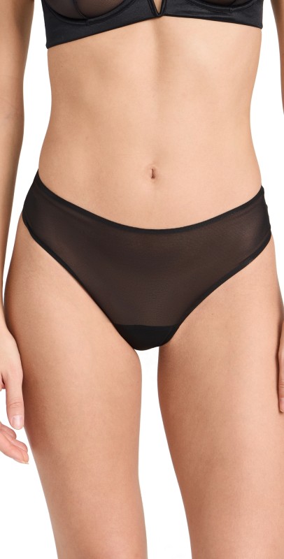 Commando Chic Mesh Thong Black