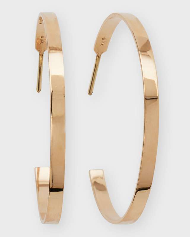 14k Yellow Gold Sunrise Hoops, 30mm