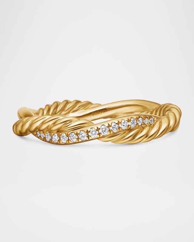 Petite Infinity Band Ring with Diamonds in 18K Gold, 4mm
