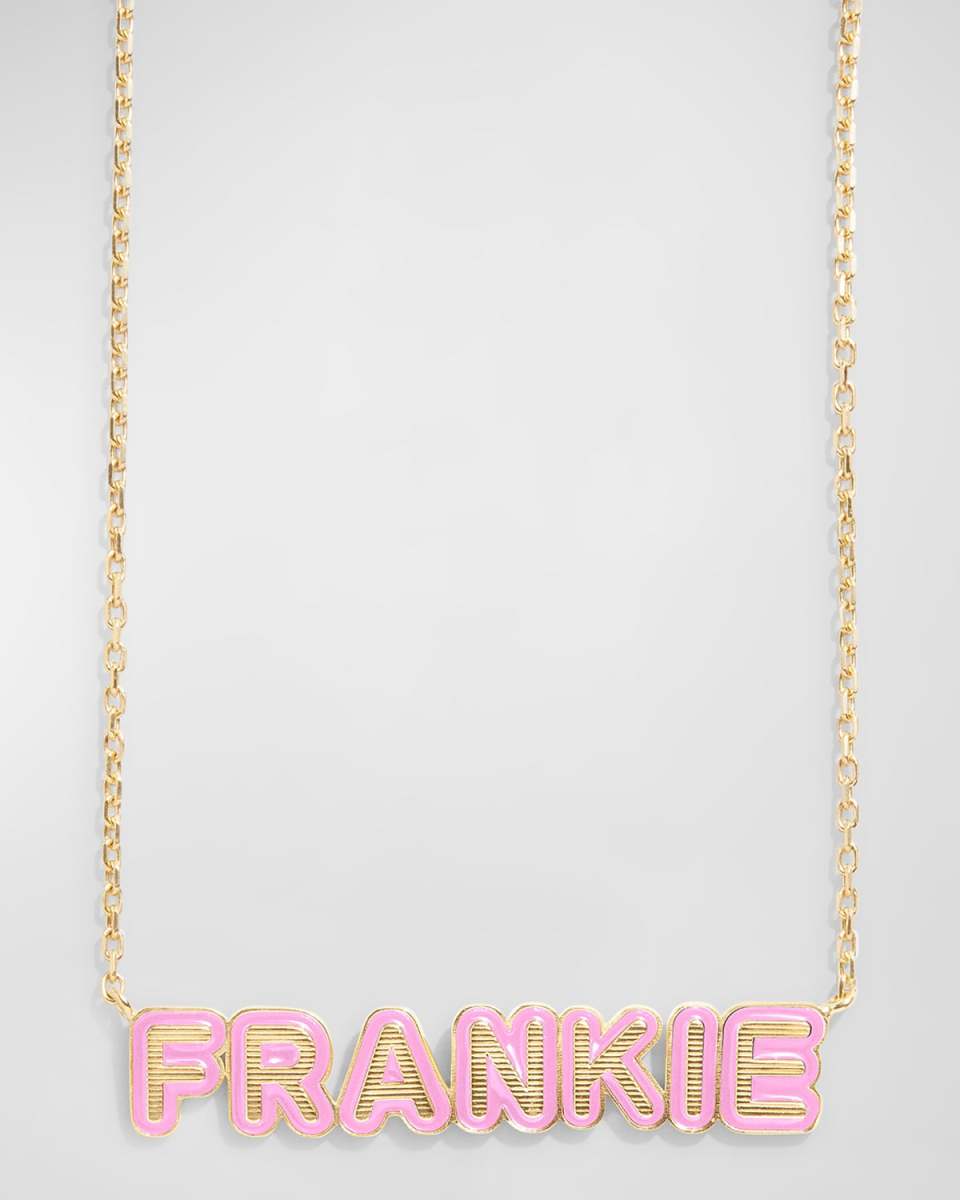 18K Gold-Plated Enamel Custom Nameplate Necklace