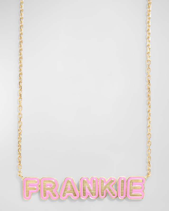 18K Gold-Plated Enamel Custom Nameplate Necklace
