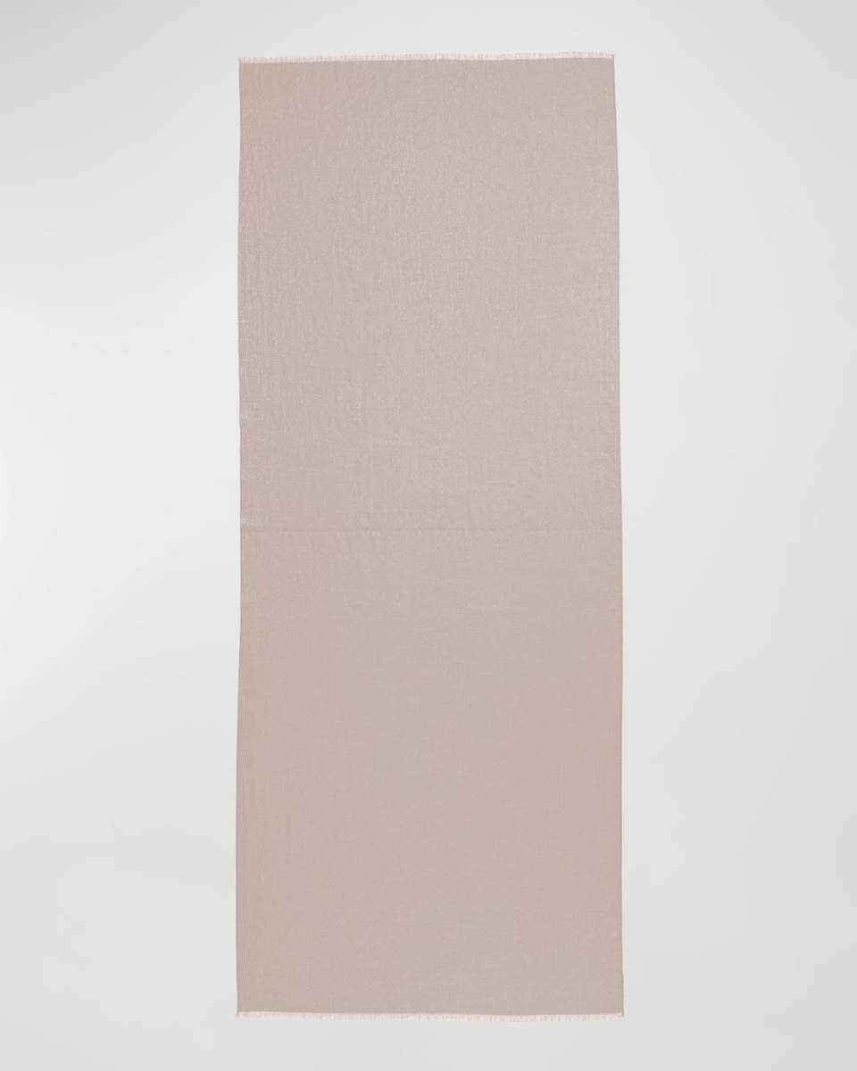 Cashmere and Silk Scarf with Fringe Trim