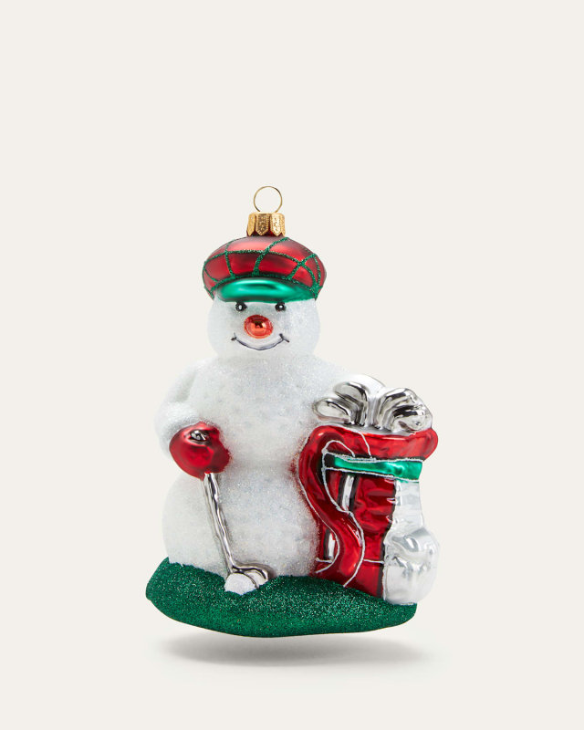 Golfing Snowman Christmas Ornament