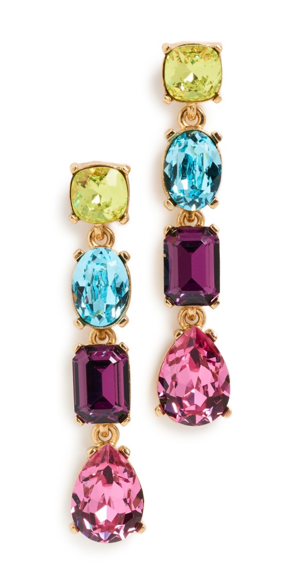 Oscar de la Renta Large Gallery Earrings Multi