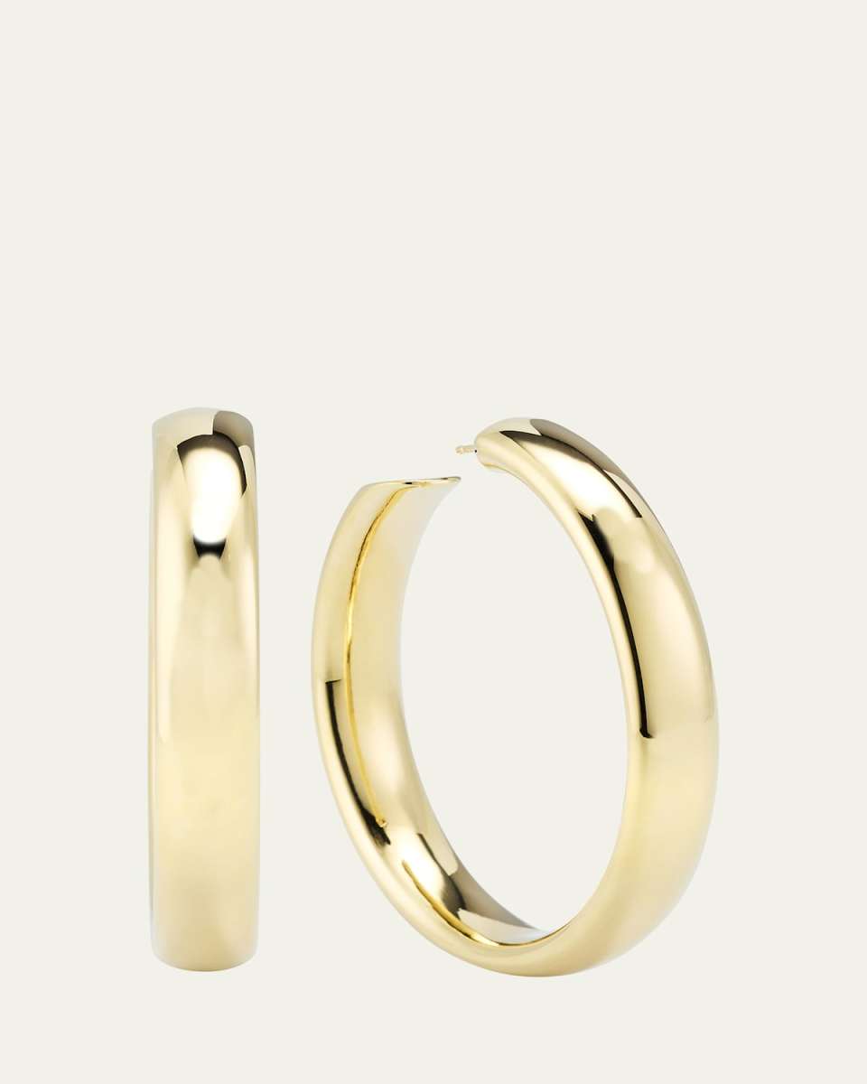 14k Gold Wide-Curved Hollow Hoop Earrings