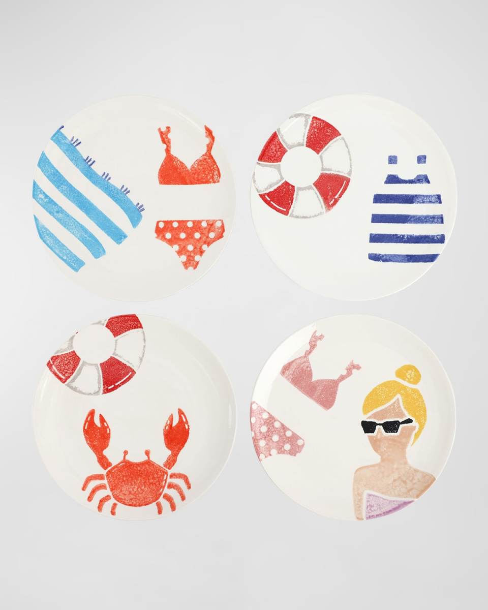 Riviera Assorted Salad Plates, Set of 4