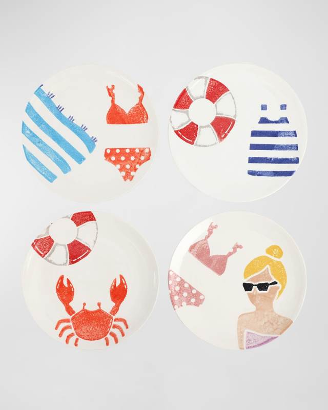 Riviera Assorted Salad Plates, Set of 4