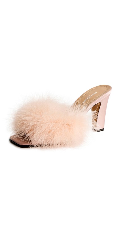 Maison Margiela Feather Mules Rose Smoke