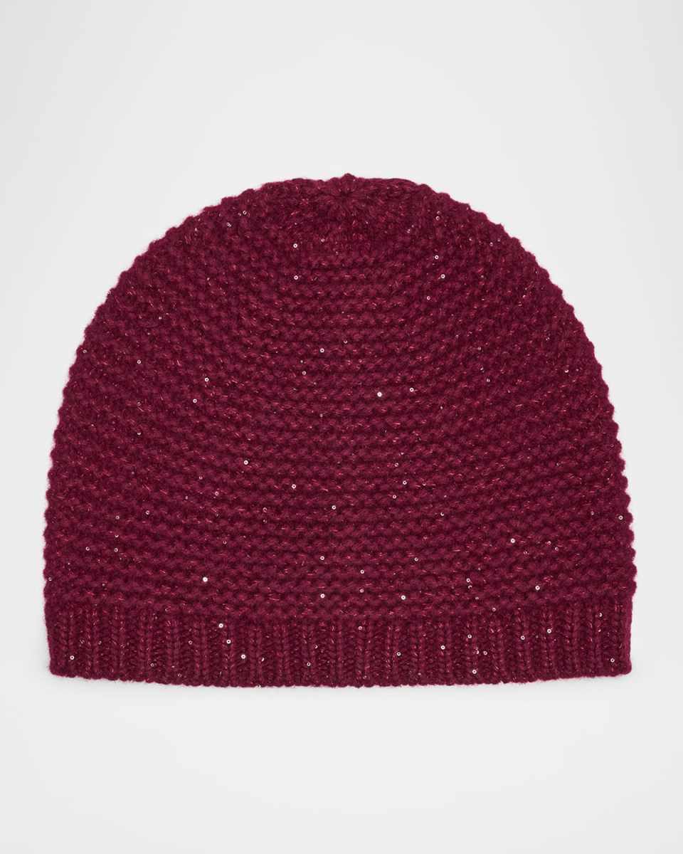 Cashmere Blend Sequin Beanie