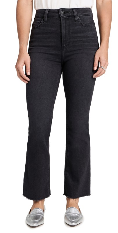 PAIGE Claudine Petite Raw Hem Jeans Black Lotus