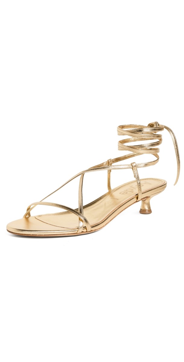 AEYDE Paige Sandal Heels Gold
