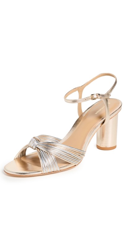 Reformation Petra Heeled Sandals Gold/Silver