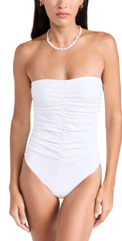 Karla Colletto Basics Bandeau One Piece White