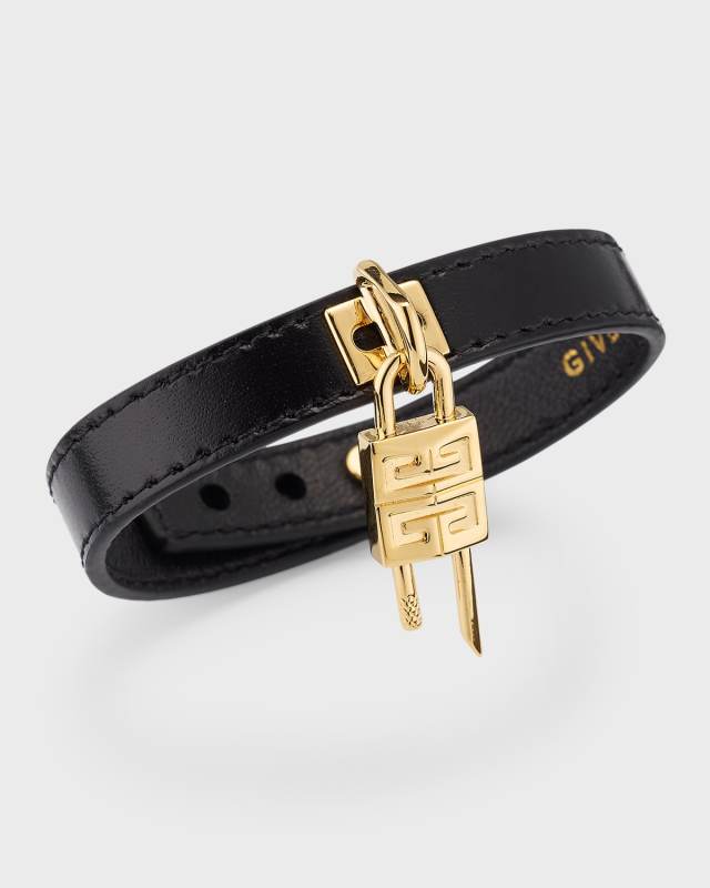Mini Golden Lock Leather Bracelet